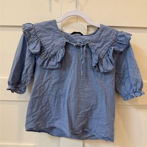 Blue Ruffled Top